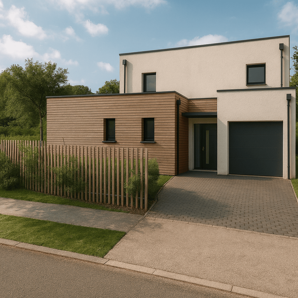 Maison contemporaine réalisée par Urbanevo, constructeur de maison.